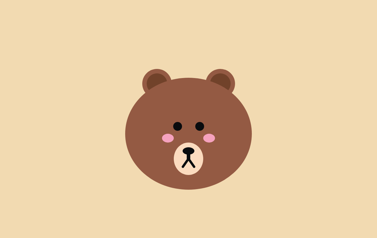 css3基于flexbox属性绘制棕色可爱的卡通小熊头像