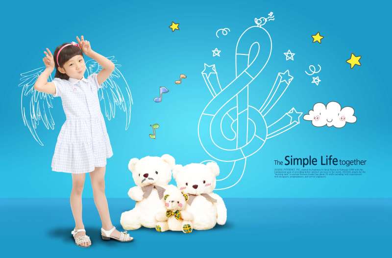 蓝色的儿童玩具海报banner素材 wedding background design psd