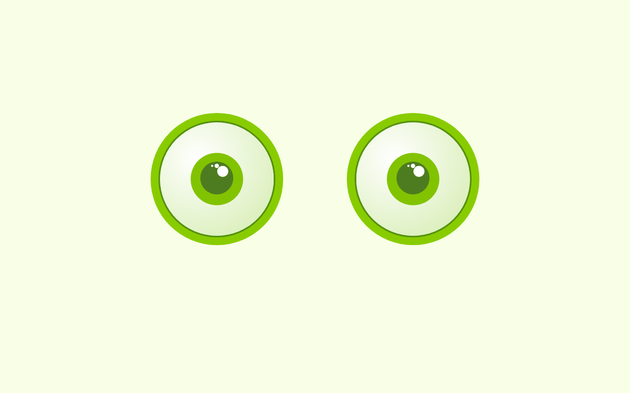 max基于svg绘制卡通圆形的大眼睛眨眼闪烁,可爱的眼睛表情动画特效