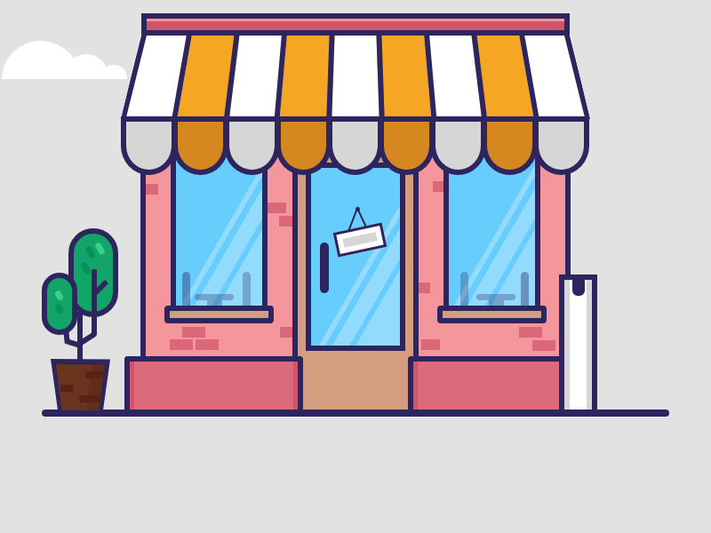 纯css3绘制卡通创意的咖啡屋图形,咖啡店铺,卡通