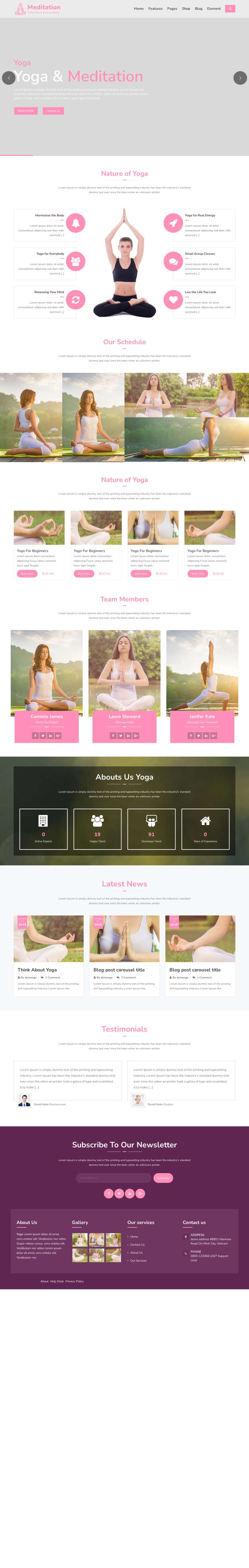 粉色自适应舞蹈健身瑜伽网站html模板