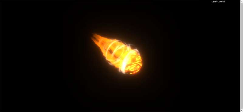 HTML5可拖动的陨石火球3D动画