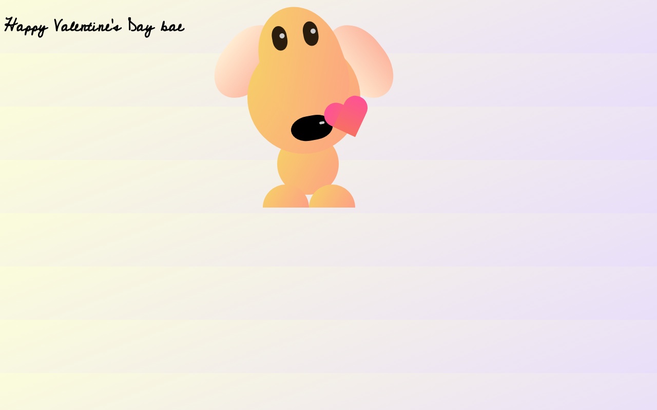 卡通狗飞吻html情人节页面素材