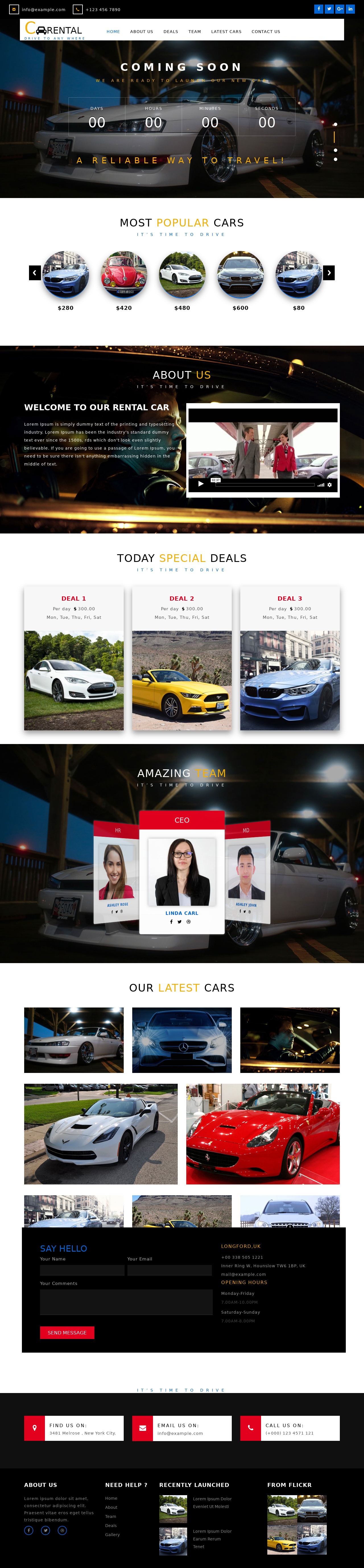 高質量汽車租賃平臺網站Bootstrap模板