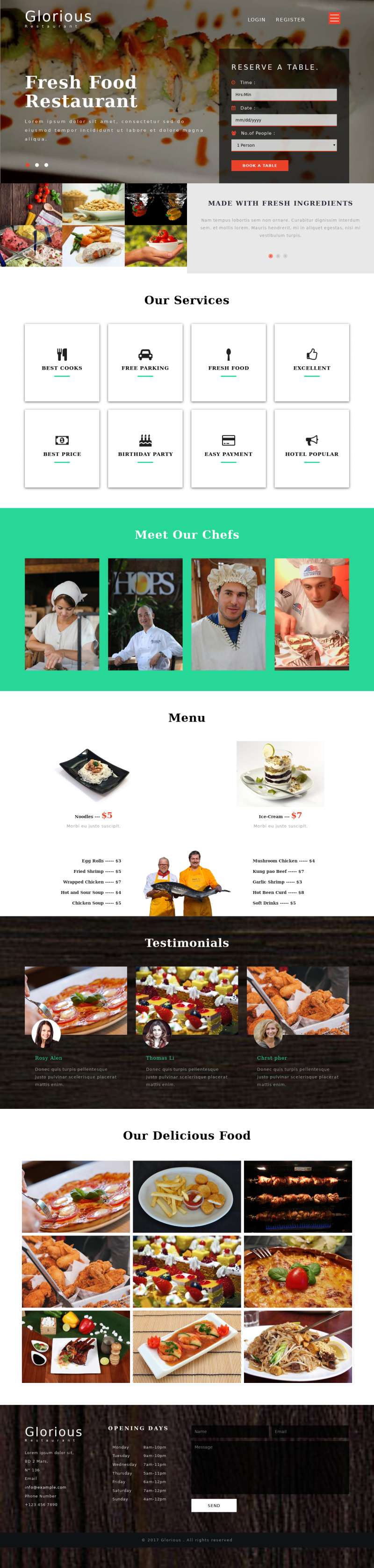 首页大图轮播动画html餐饮美食网站模板