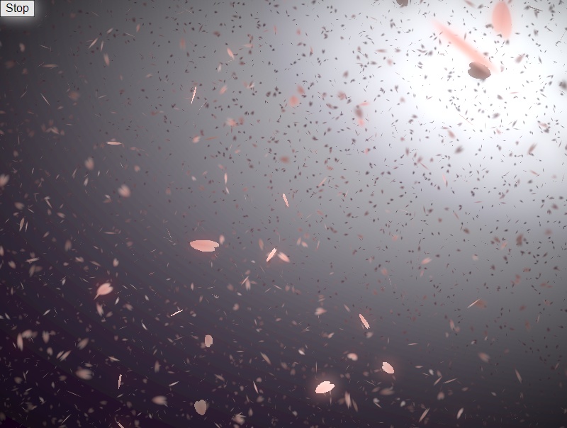 HTML5 WebGL 3D爱心飘落动画