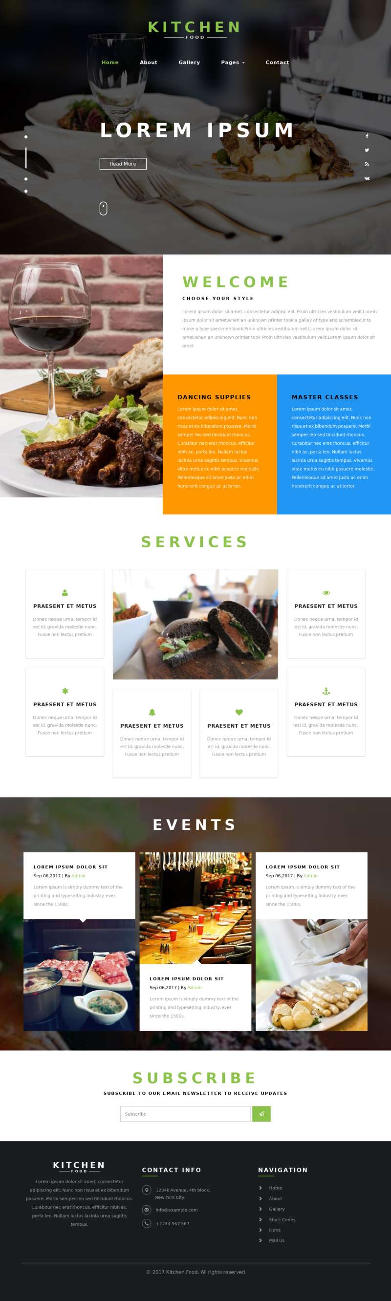 精美的餐厅餐饮网站html模板
