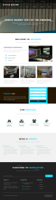 蓝色简洁现代风格室内设计网站模板