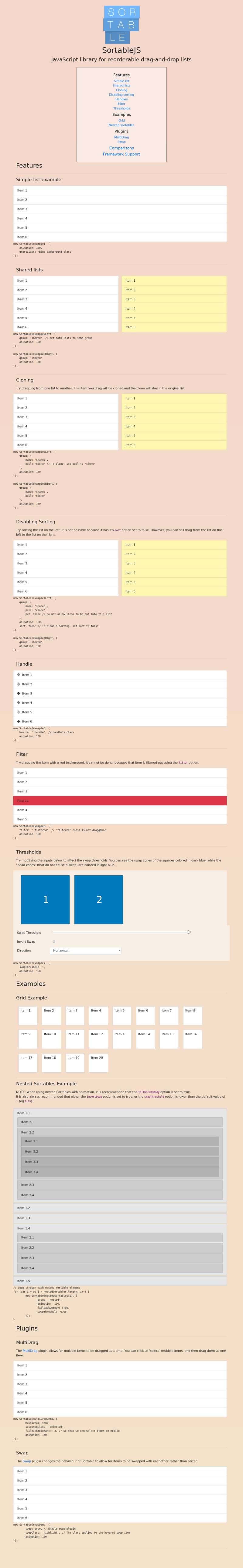 Sortable Js拖拽排序插件