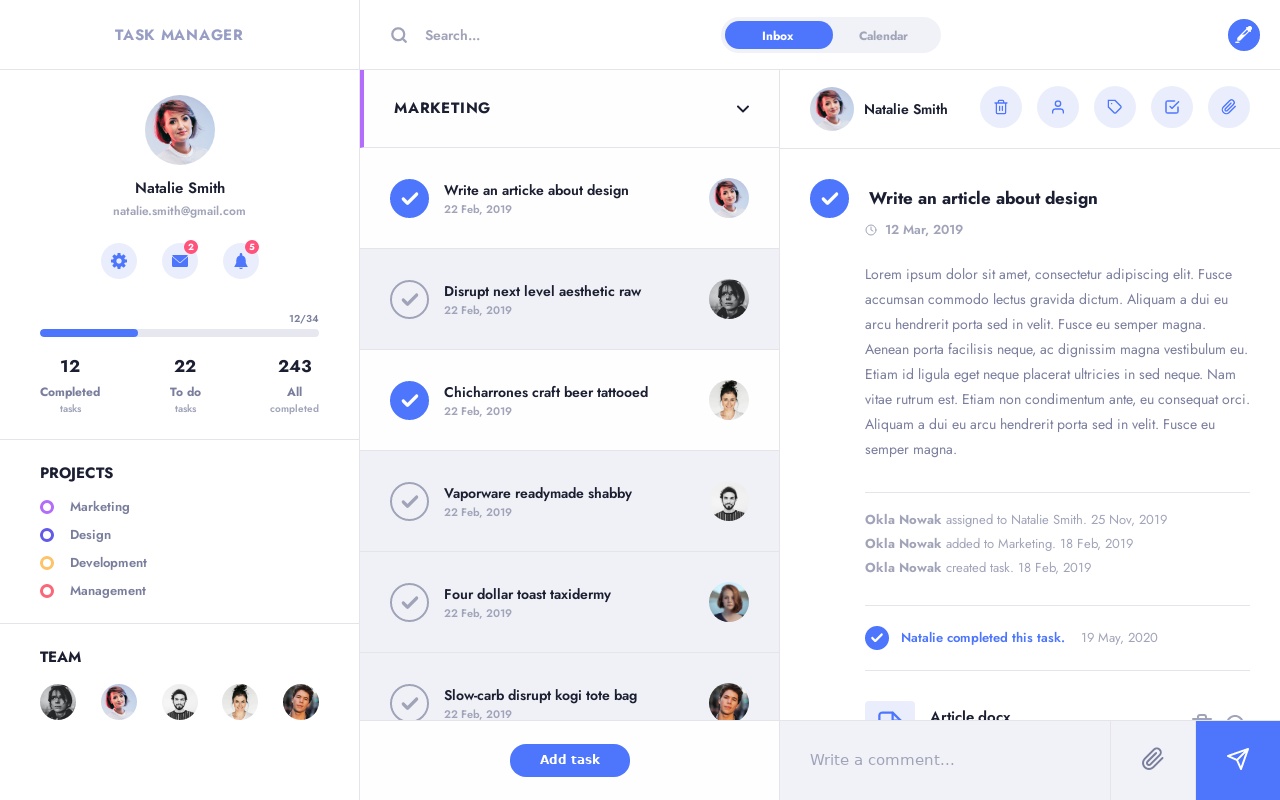 带有CSS网格的任务管理器ui界面
