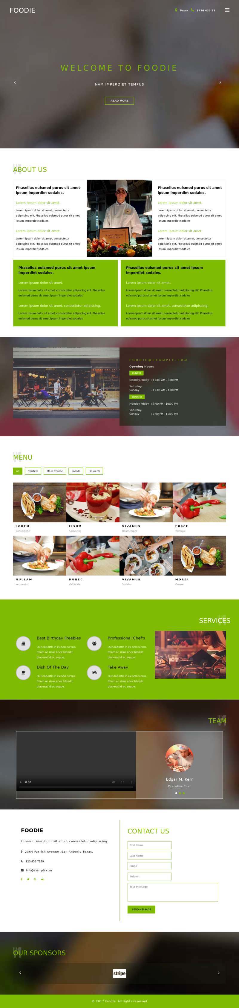Bootstrap响应式美食餐厅网站前端模板