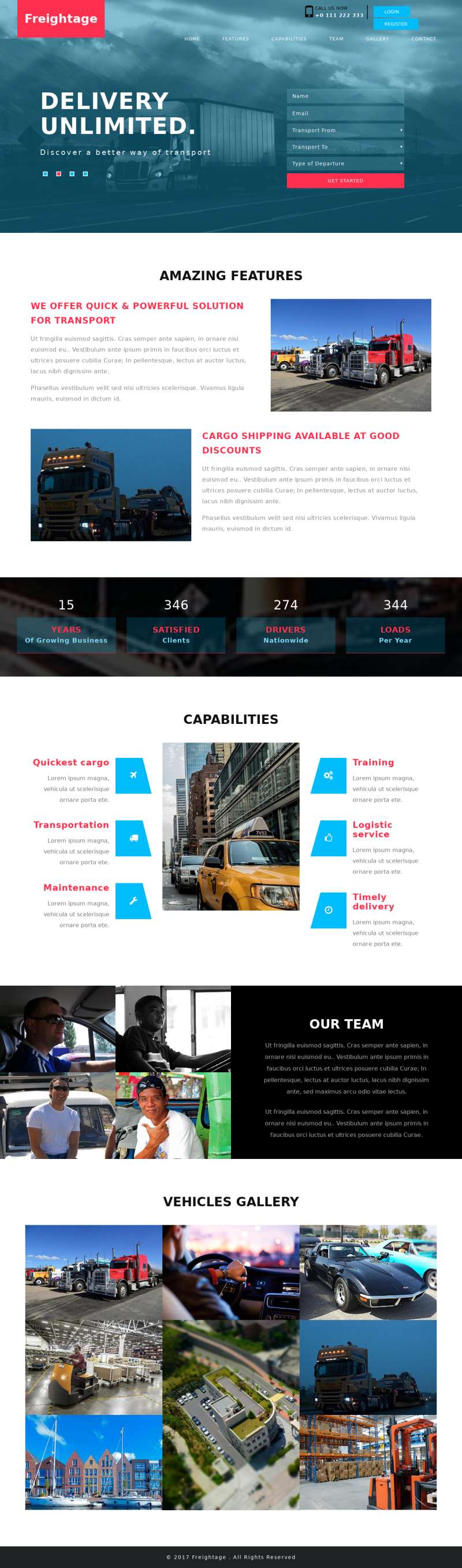 HTML简洁大气货运公司网站模板