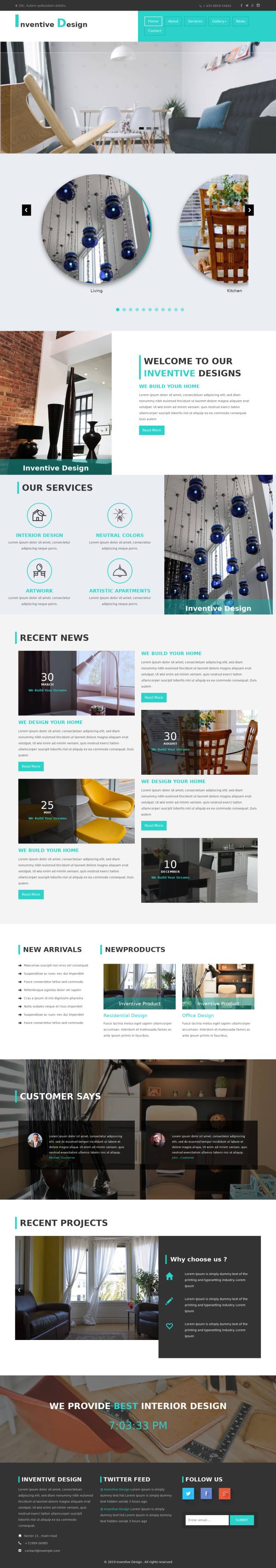 小清新软装家居设计公司html网站模板