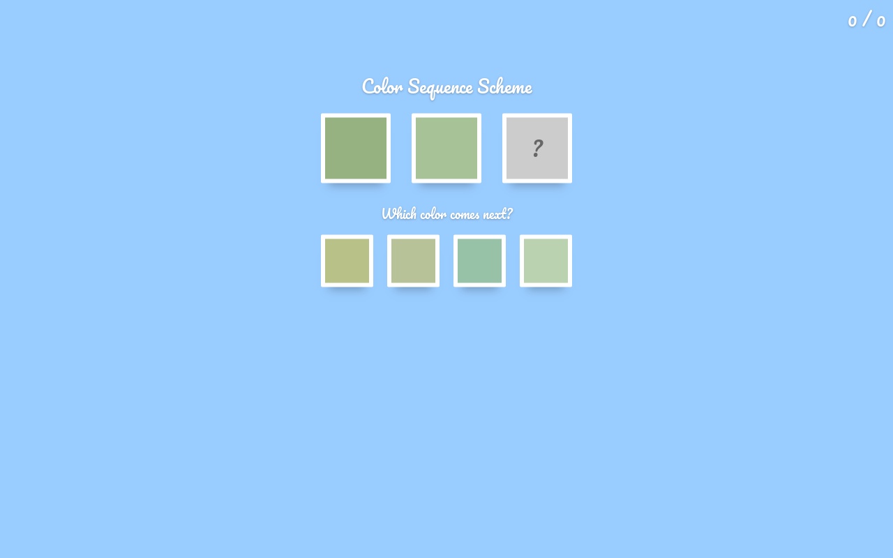 CSS3根据序列渐变规则猜颜色游戏