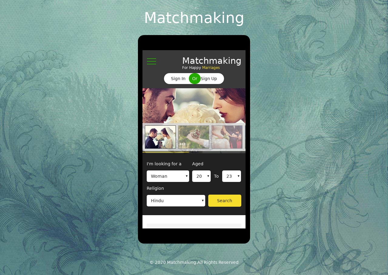响应式婚介服务html5手机网站模板