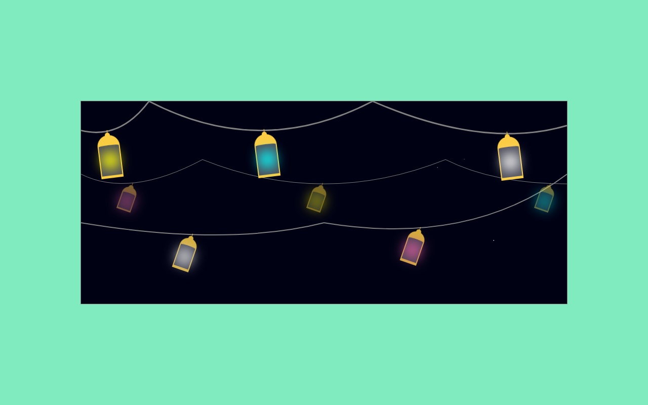html5+js+css实现的星空与灯笼网页动画