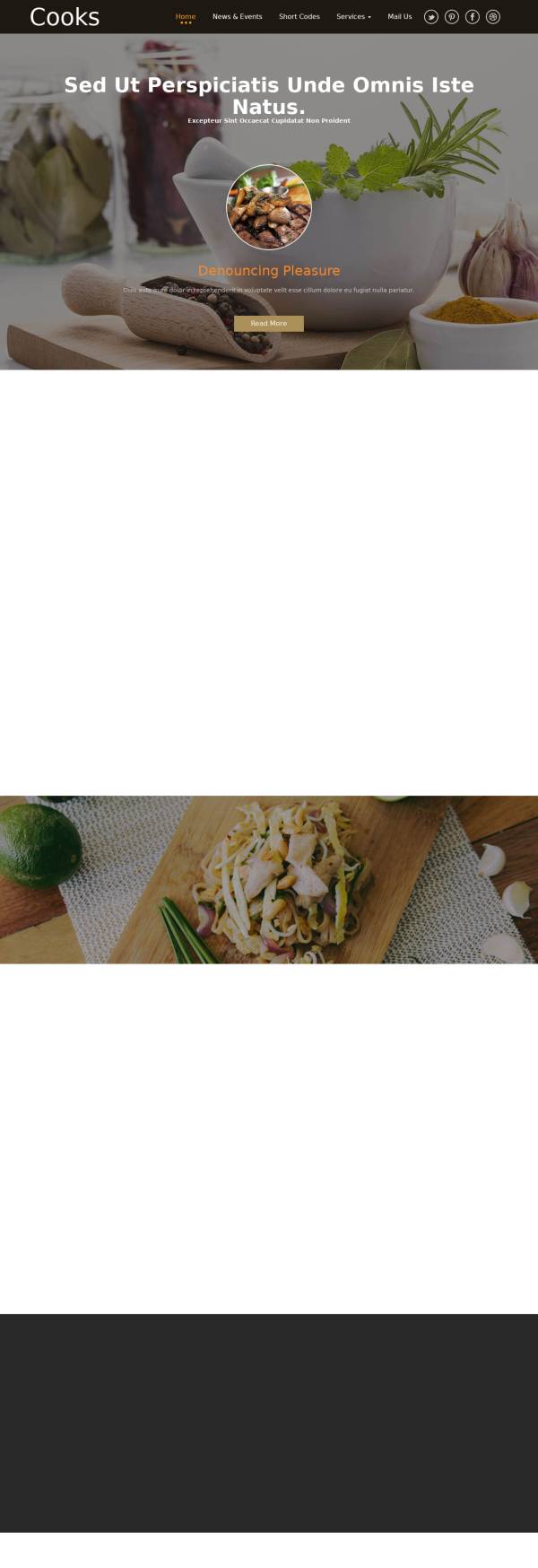 简约创意的美食餐厅网站html模板