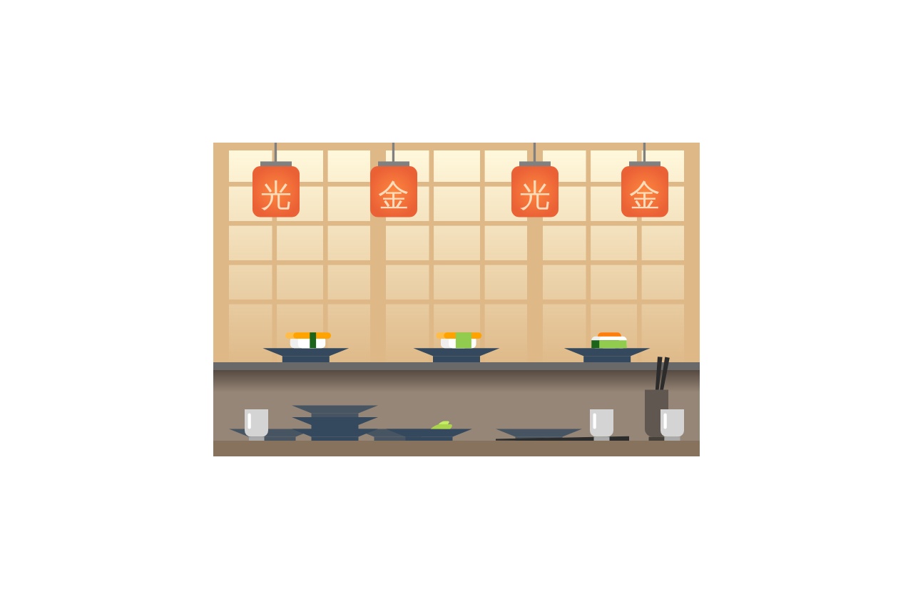 CSS寿司店传送上菜动画