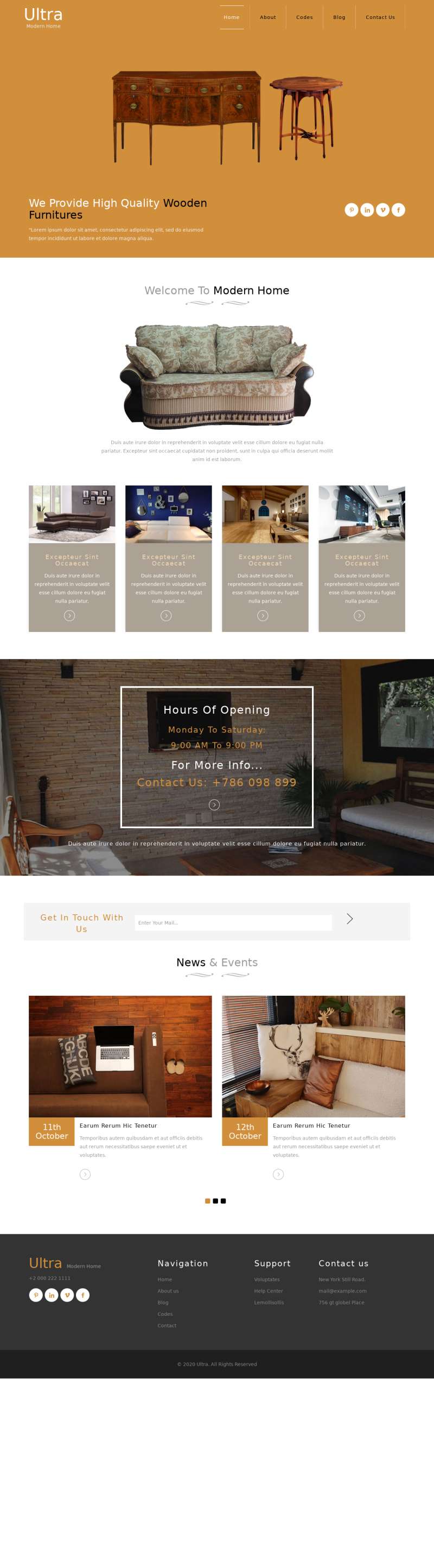 黄色现代家居设计网站html模板