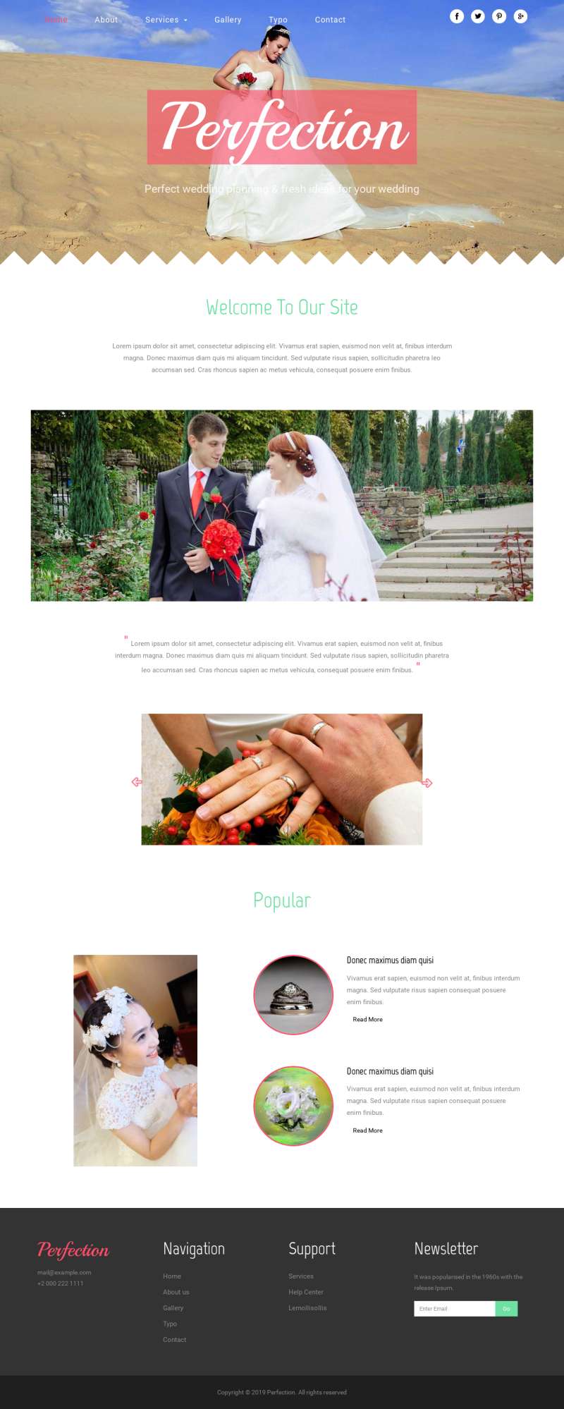 简易款html婚礼策划服务网站模板