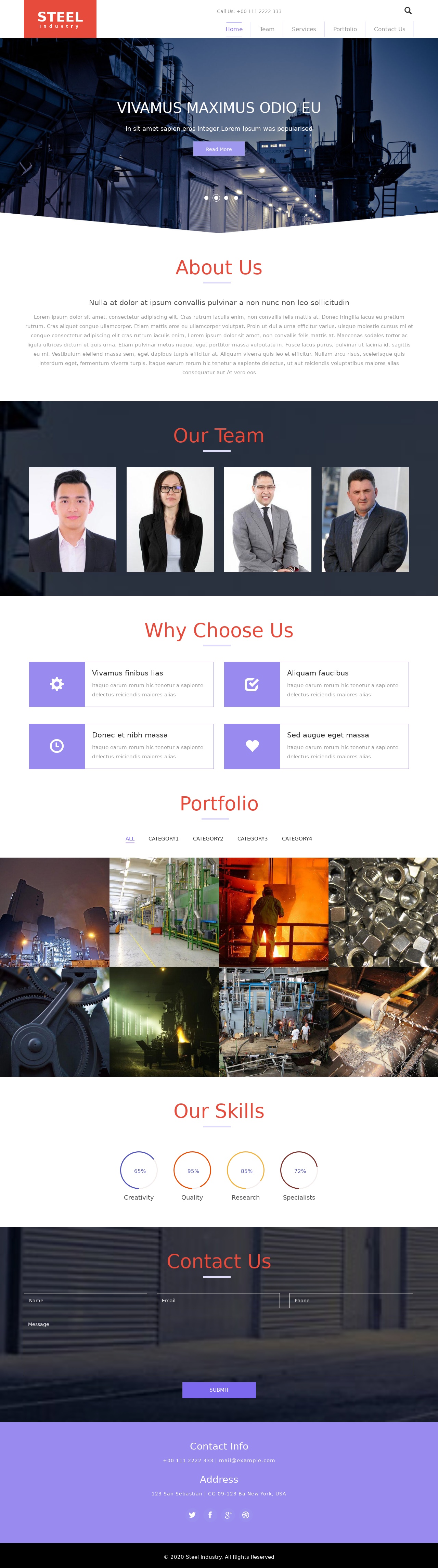 大氣HTML5工業(yè)鋼鐵工廠網(wǎng)站前端模板