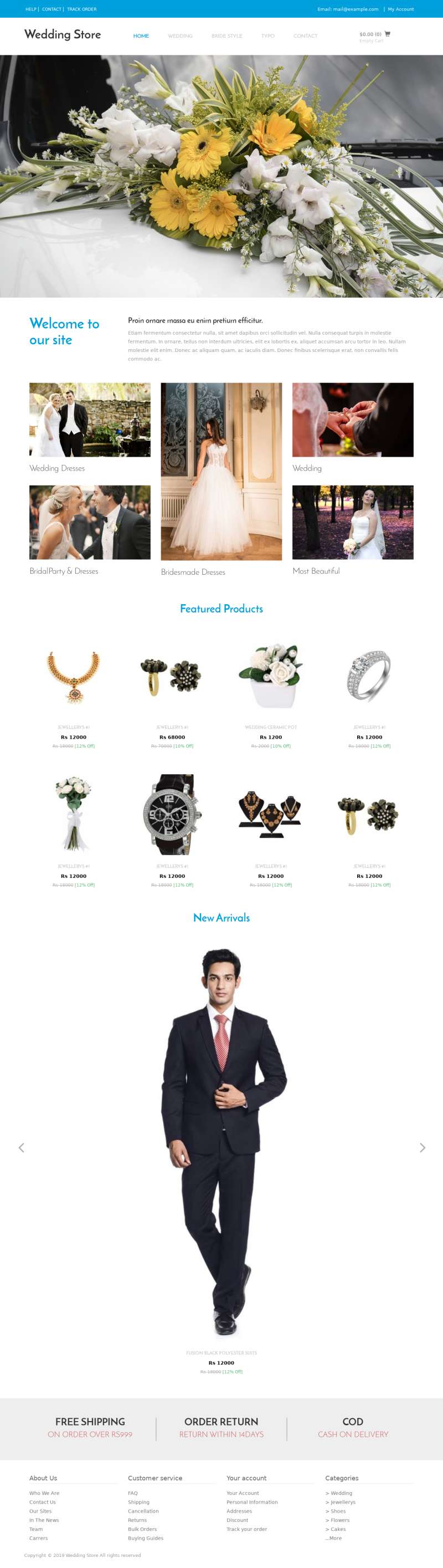 干净简洁的婚纱礼服婚庆用品商城html模板