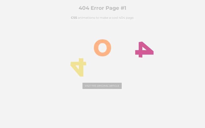 css绘制的创意404错误页面