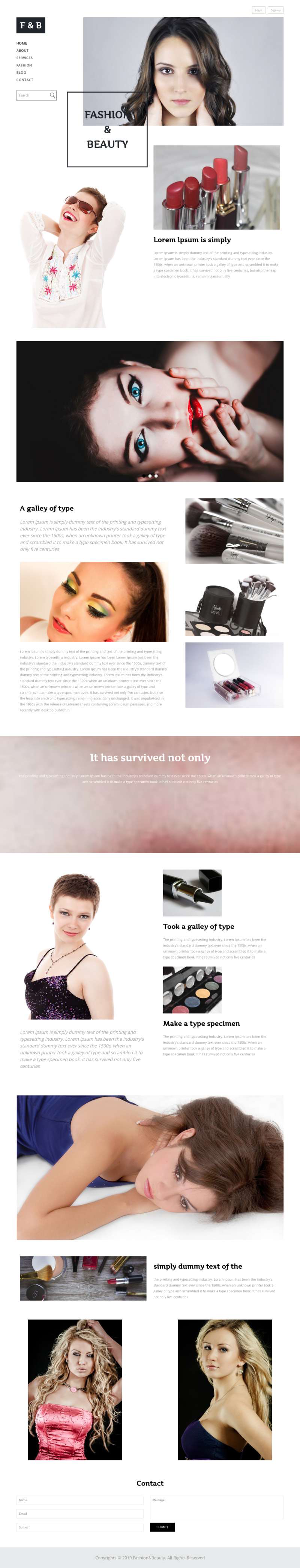 黑白极简设计美妆资讯网站html模板