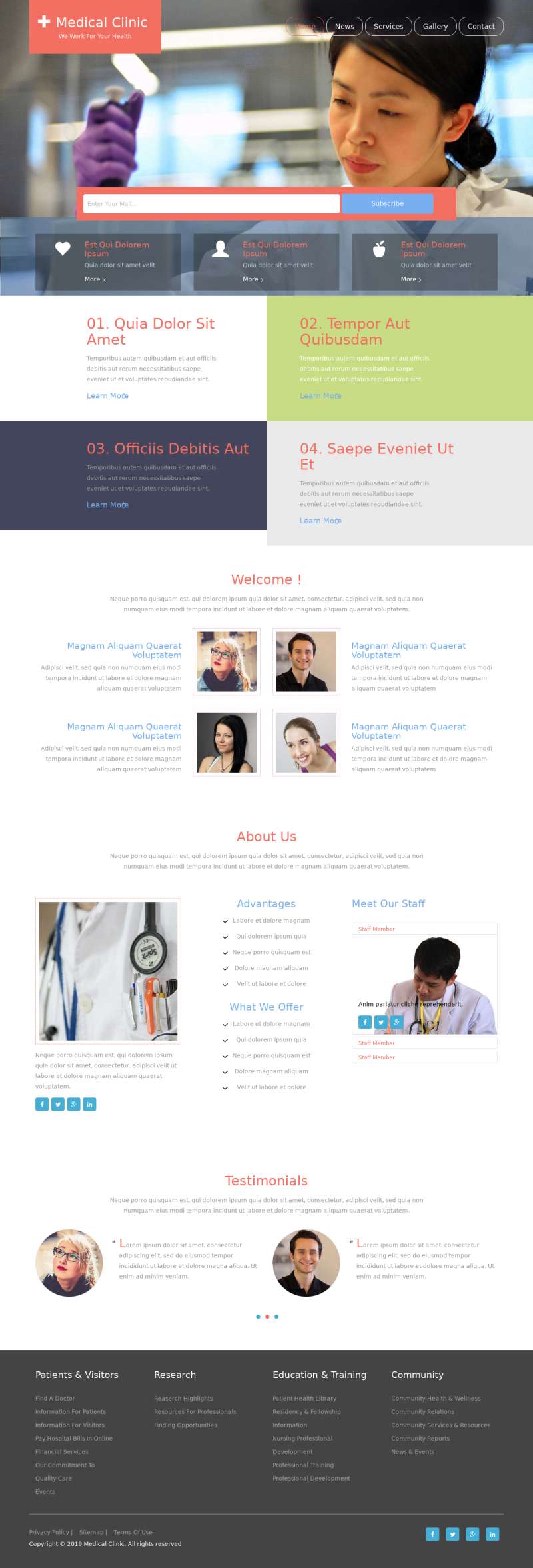 蓝色简洁html医疗服务行业网站模板