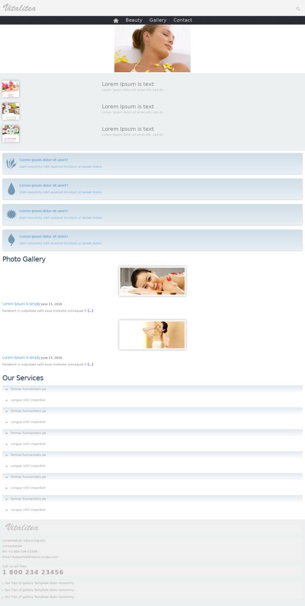 白色简洁美容护理spa网站响应式模板