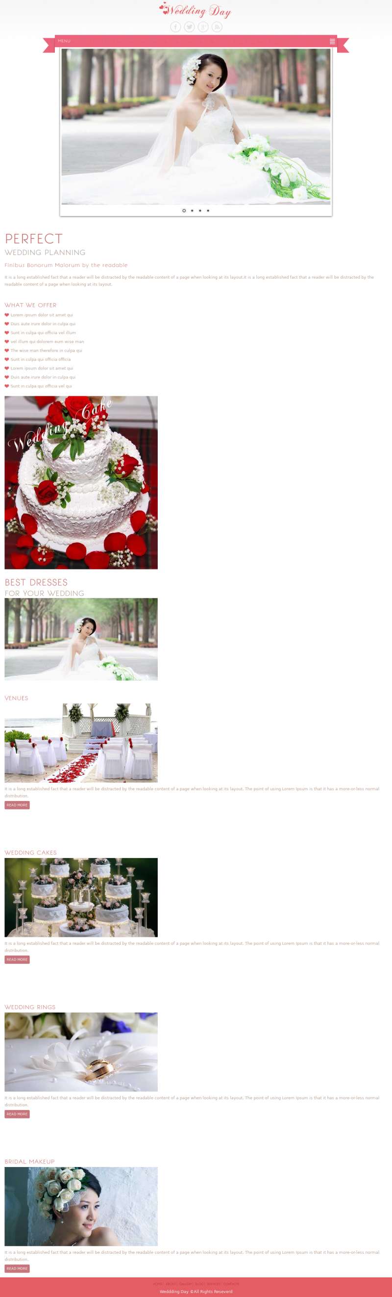粉色简约html婚礼服务网站模板