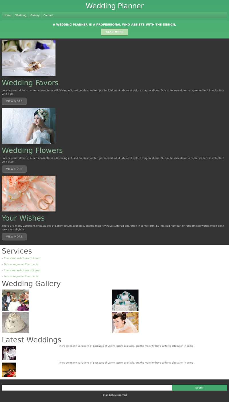 简洁绿色婚礼策划网站html模板