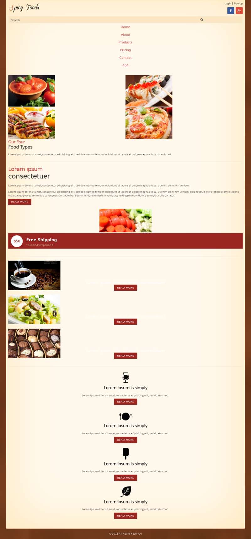 多用途餐厅美食外卖网站模板美食网站html模板