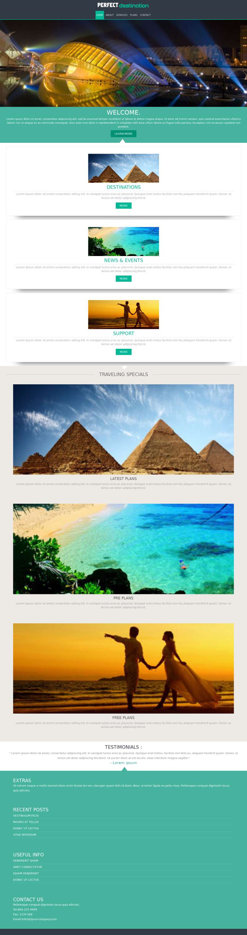 绿色简洁的旅游业务网站模板html