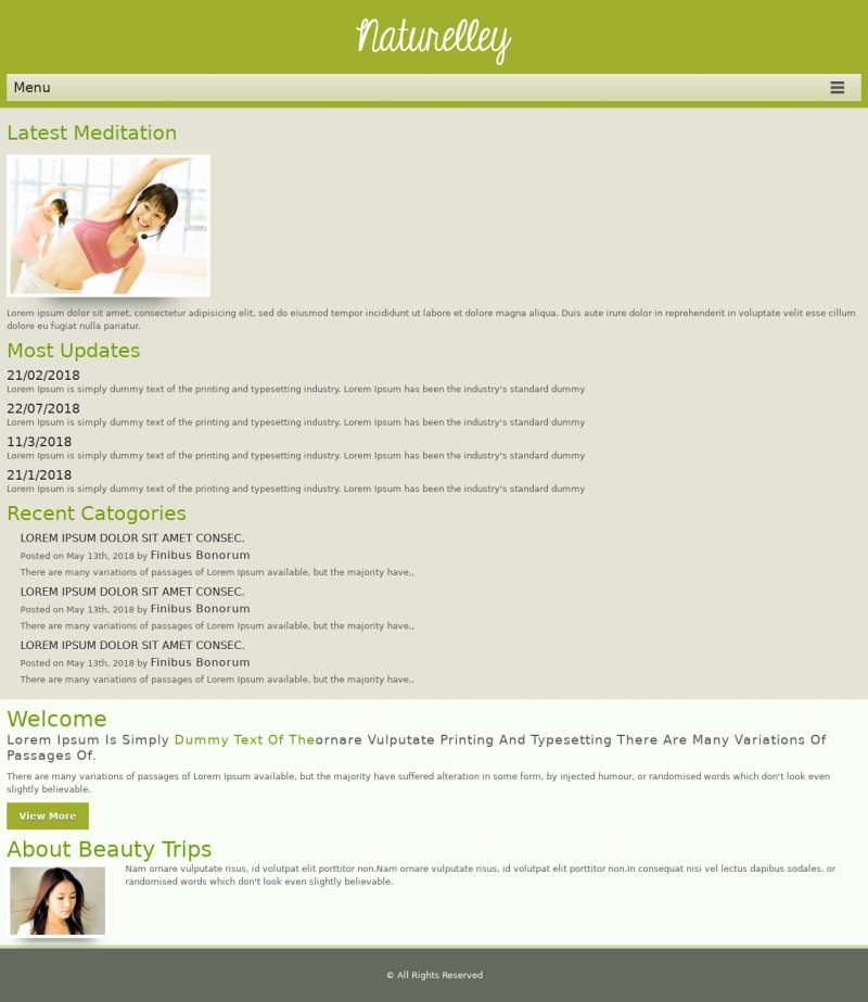 绿色小清新自适用瑜伽舞蹈运动健身HTML模板