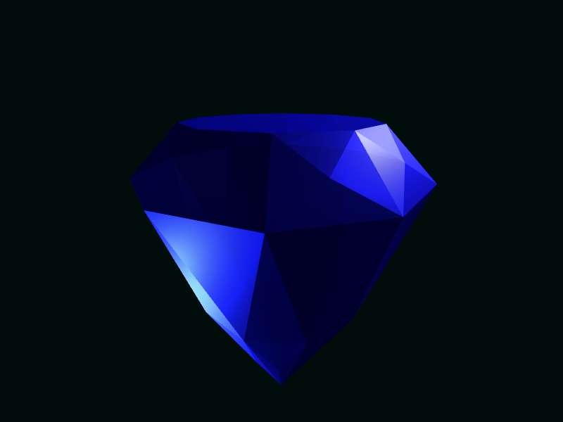 逼真的3D蓝色钻石旋转动画