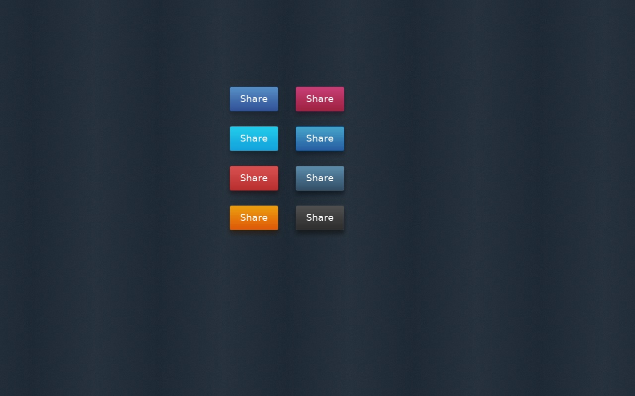 一组彩色渐变的分享按钮