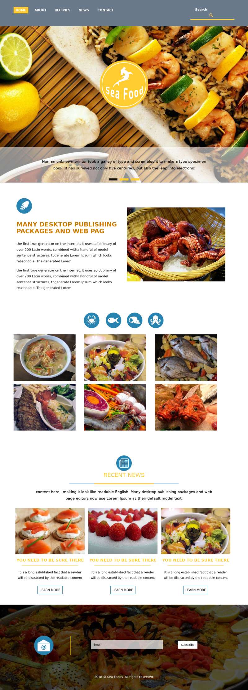 宽屏html日料海鲜美食餐厅响应式模板
