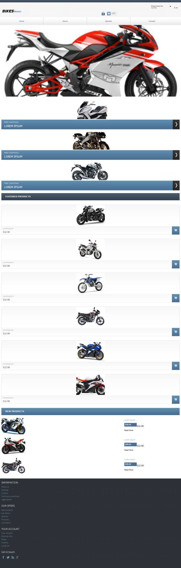 摩托车销售平台响应式模板