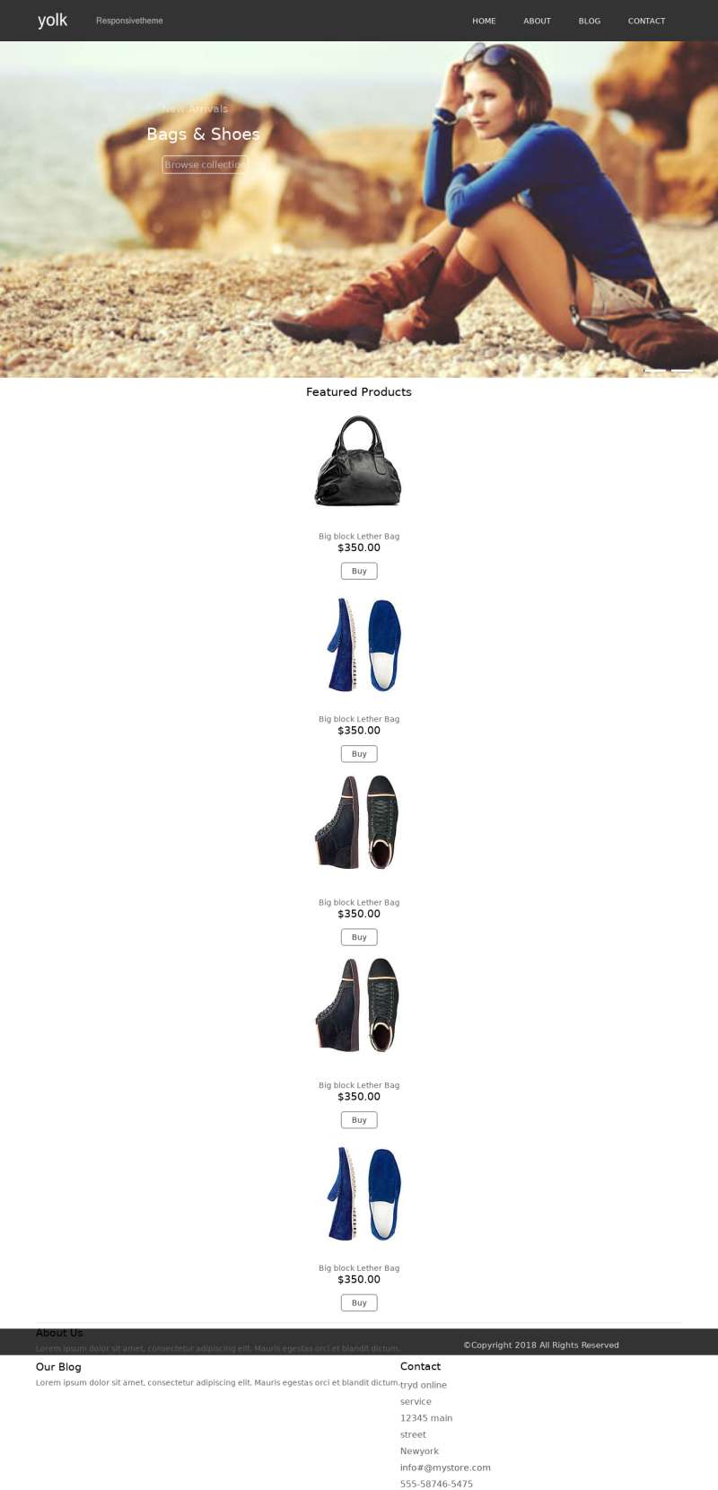 时尚大气的html鞋包商城网站模板