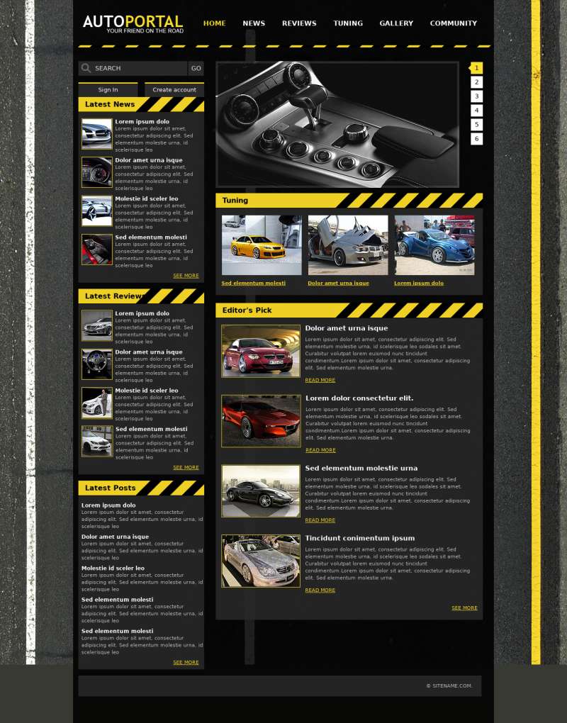 炫酷的黑黄色汽车门户网站html模板