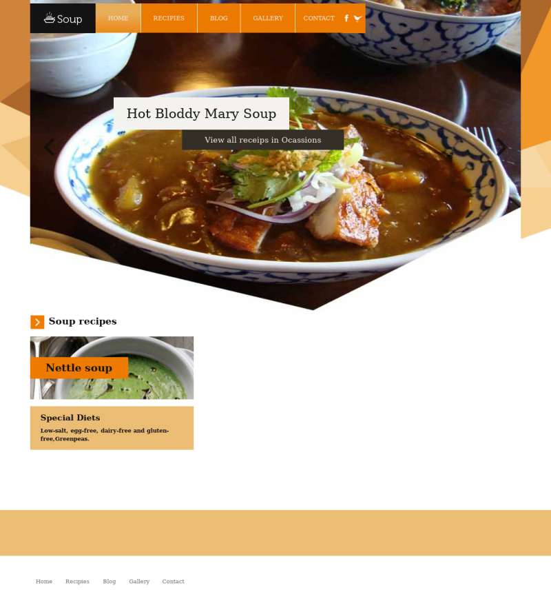 橙色html东南亚餐饮美食网站模板