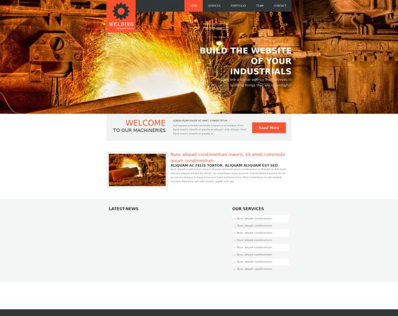 大气橙色工业电焊技术工厂网站模板