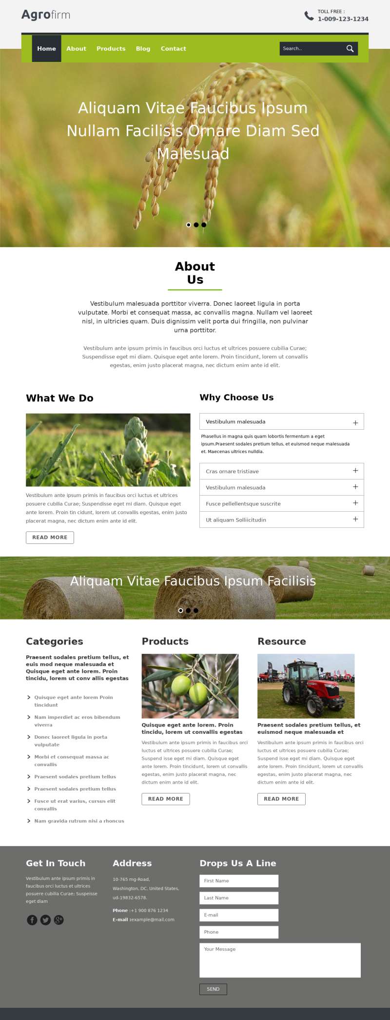 大气农产品农业企业html网站模板