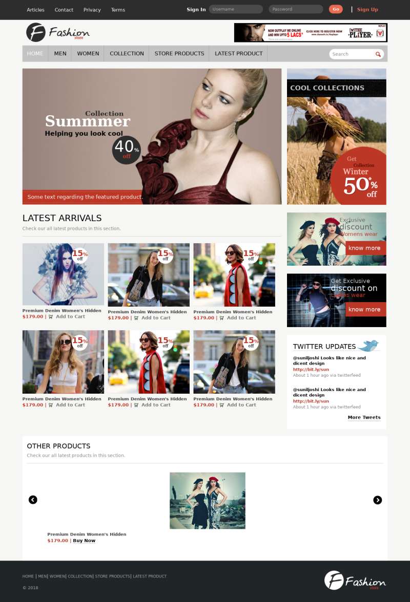 简约时尚的html品牌网店微商城模板