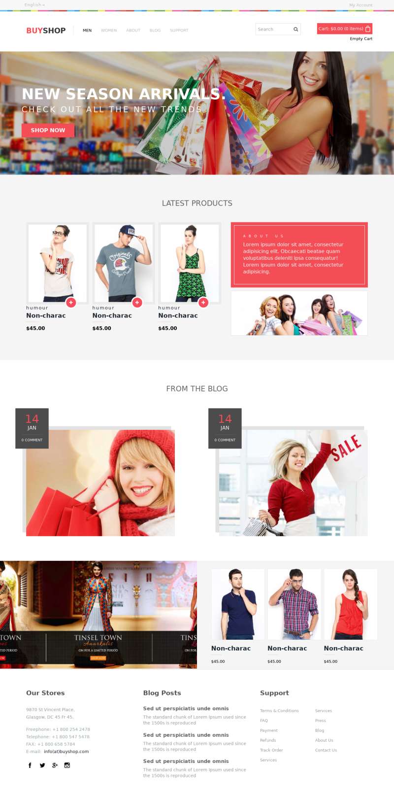 时尚现代html综合购物商城网站模板