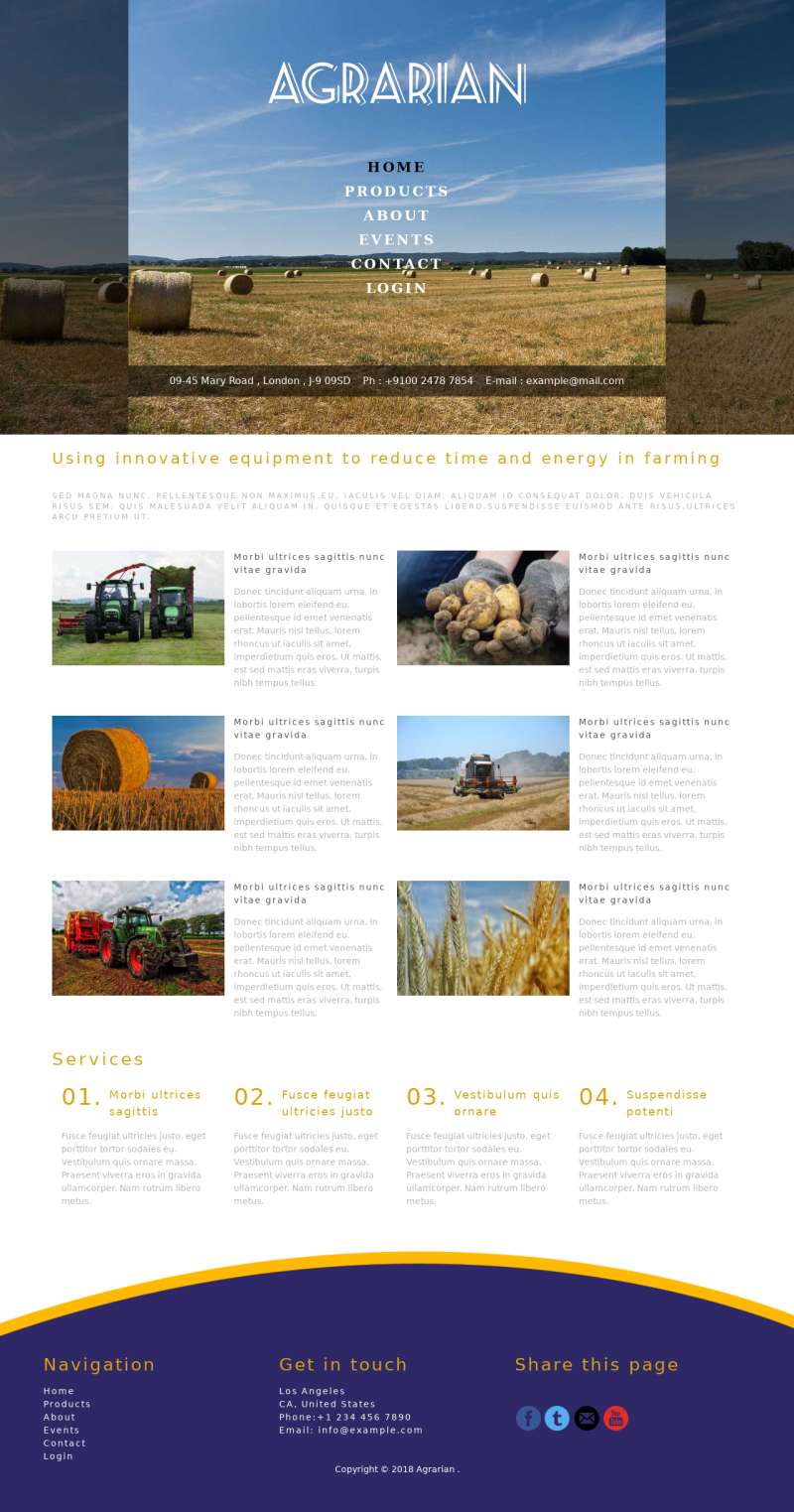Bootstrap农业土地开发网站模板