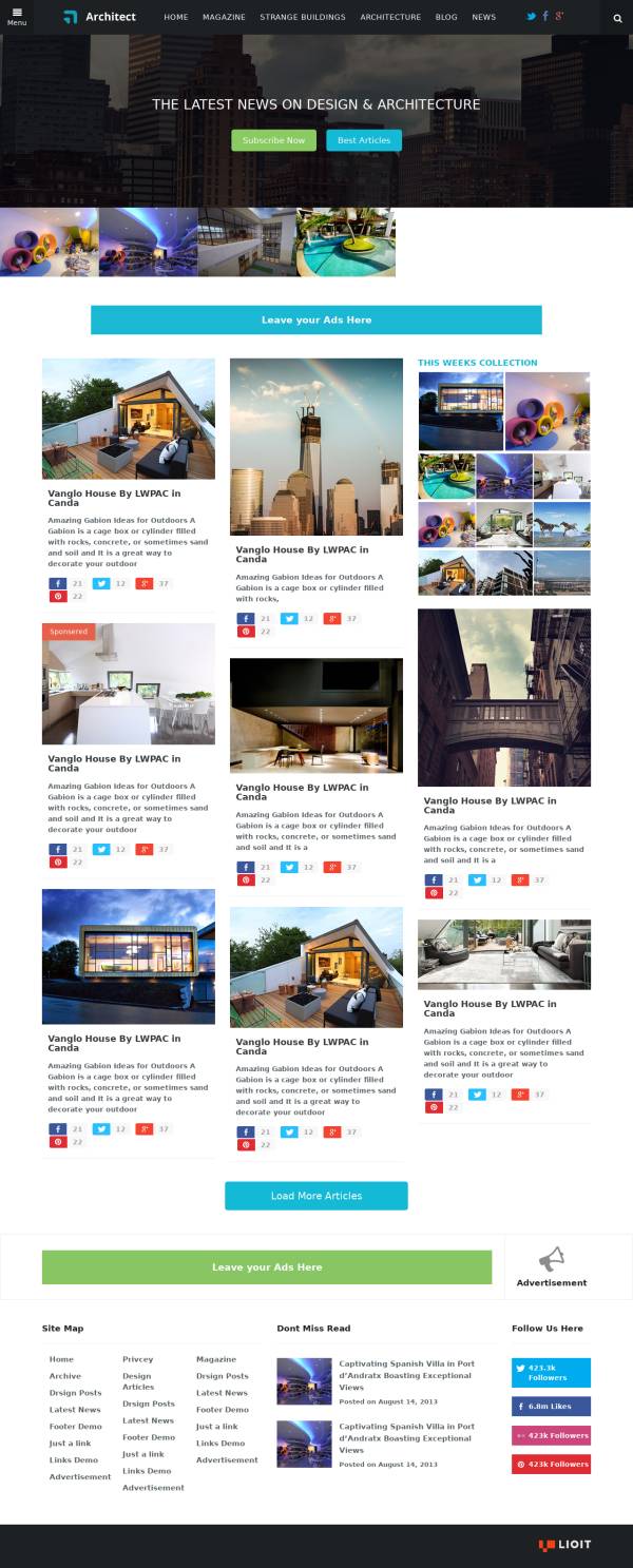 大气简约的html建筑行业资讯门户网站模板