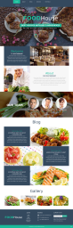 深蓝色西餐美食餐厅网站模板html