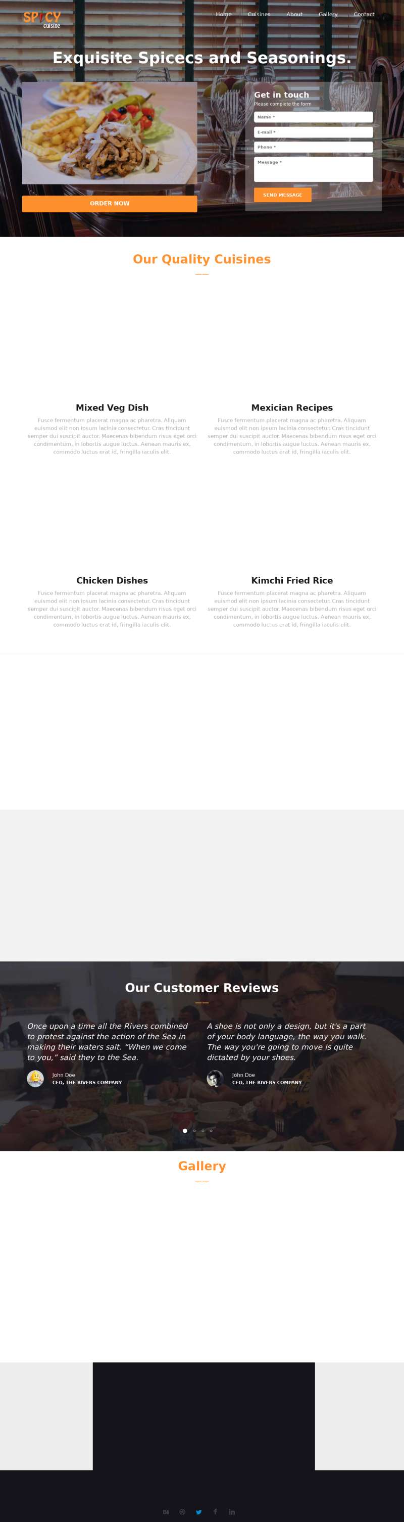 餐厅美食在线订餐HTML5网站前端模板